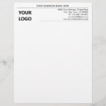 Modern Business Letterhead with Logo Name Address<br><div class="desc">Simple Personalized Black White Personal / Business Office Letterhead with Logo - Add Your Logo - Image / Name - Company / Address - Contact Information - Resize and move or remove and add elements / image with customization tool. Good Luck - Be Happy - Be Healthy !</div>