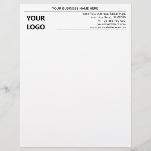 Modern Business Letterhead with Logo Name Address