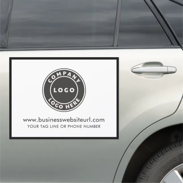 Modern Business Logo and Company Tagline Custom Car Magnet | Zazzle