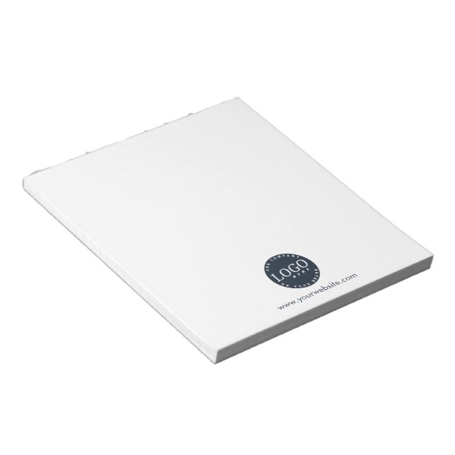 Modern Business Logo and Company Website Employee Notepad (Angled)