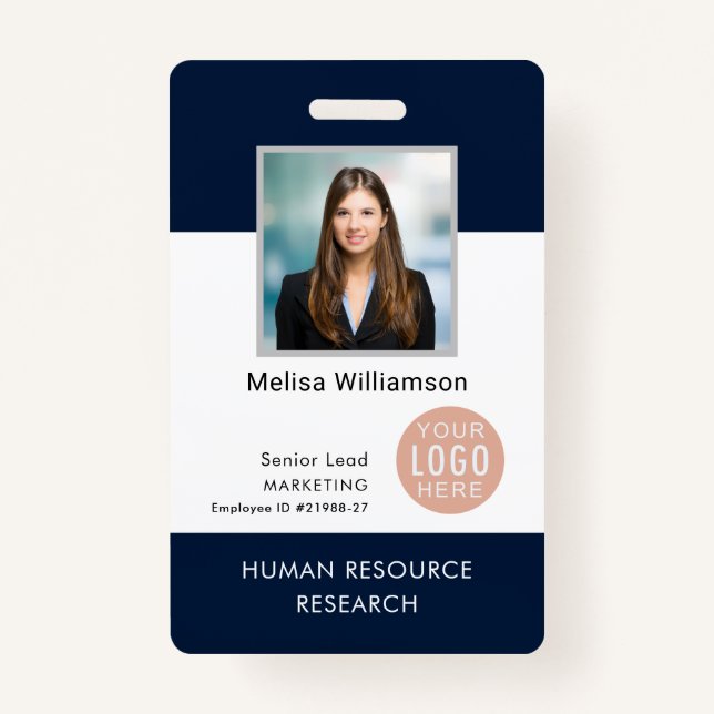 Modern Business Logo and Employee Photo ID Badge (Front)