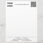Modern Business Logo and QR Code Office Letterhead<br><div class="desc">Your Colors and Font - Simple Personalized Modern Design Business Office Letterhead with Your QR Code and Logo - Add Your QR Code - Image and Logo / Business Name - Company / Address - Contact Information - Resize and move or remove and add elements / image / text with...</div>