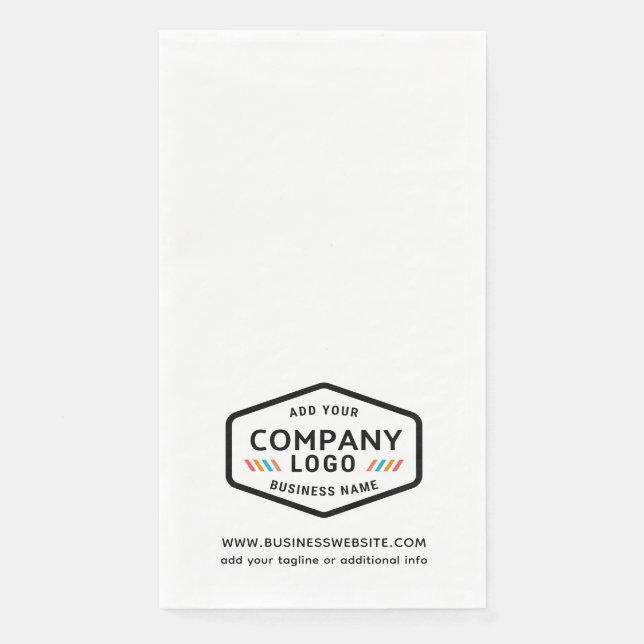 Modern Business Logo and Website Custom Corporate Paper Guest Towels (Front)