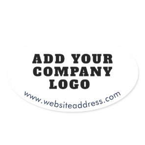 Modern Business Logo and Website Custom Oval Sticker