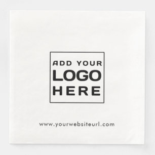 Modern Business Logo and Website Custom Paper Dinner Napkins