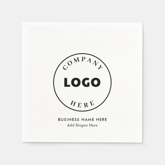 Modern Business Logo and Website Custom Paper Napkins (Front)