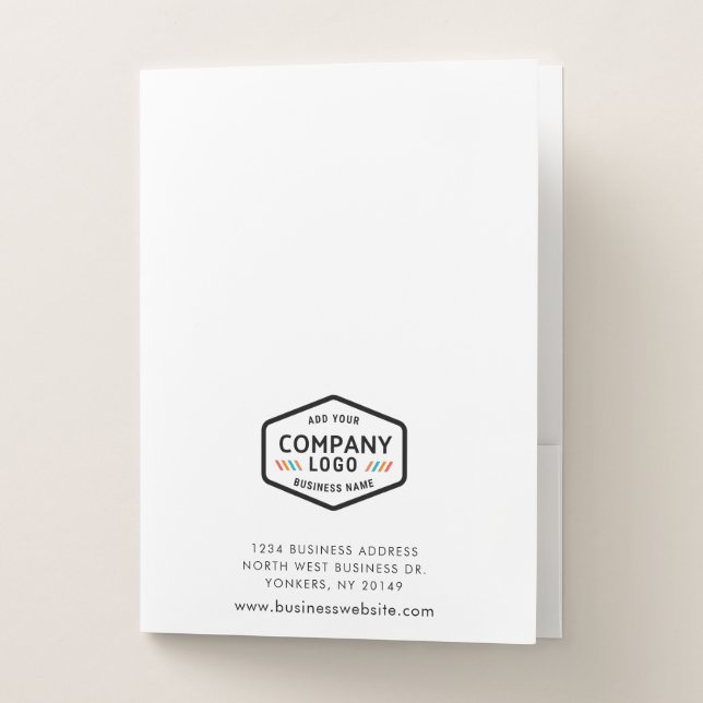 Modern Business Logo and Website Custom Pocket Folder (Front)