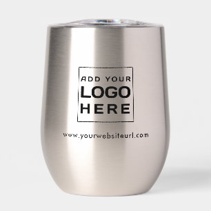 Modern Business Logo and Website Employees Custom Thermal Wine Tumbler