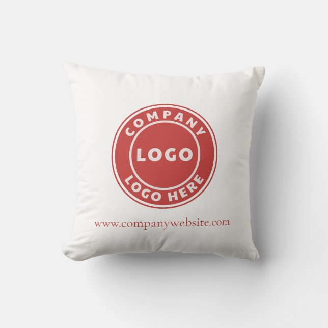 Modern Business Logo and Website Hotel Throw Pillow (Front)