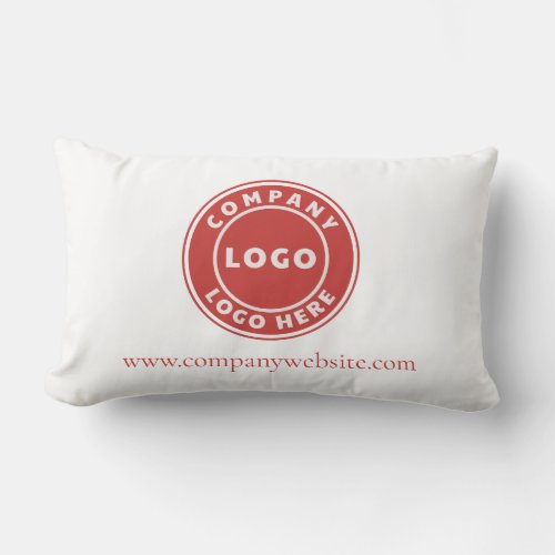 Modern Business Logo and Website Showroom Lumbar Pillow