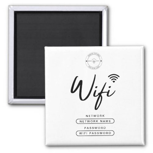 Modern Business Logo Black and White Wifi Details  Magnet