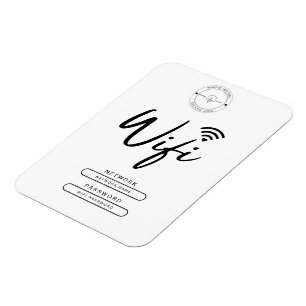 Modern Business Logo Black and White Wifi Details  Magnet
