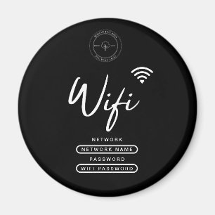 Modern Business Logo Black and White Wifi Details Magnet