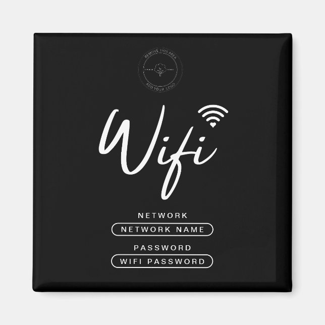 Modern Business Logo Black and White Wifi Details  Magnet (Front)