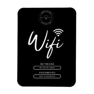 Modern Business Logo Black and White Wifi Details Magnet