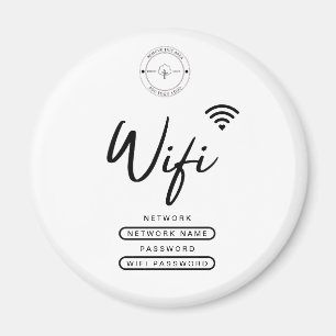 Modern Business Logo Black and White Wifi Details  Magnet