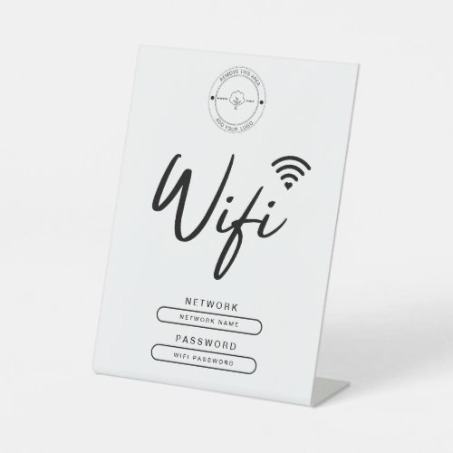 Modern Business Logo Black and White Wifi Details  Pedestal Sign