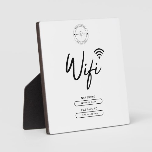 Modern Business Logo Black and White Wifi Details  Plaque
