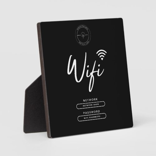 Modern Business Logo Black and White Wifi Details  Plaque
