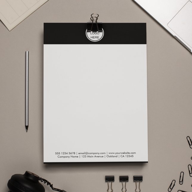 Modern Business logo Black Border Company Mail Letterhead (Creator Uploaded)