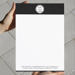 Modern Business logo Black Border Company Mail Letterhead<br><div class="desc">This modern business logo black border company mail letterhead features a sleek design with a bold black border framing the page. It showcases your company logo and contact information in a professional,  clean layout,  making it ideal for businesses looking to make a strong,  contemporary impression in their official correspondence.</div>