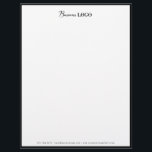 Modern Business Logo Black Border Letterhead<br><div class="desc">A classy business logo design with your business details. Perfect for small and large corporate businesses. Professional and clean design.</div>