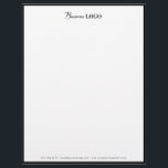 Modern Business Logo Black Border Letterhead<br><div class="desc">A classy business logo design with your business details. Perfect for small and large corporate businesses. Professional and clean design.</div>