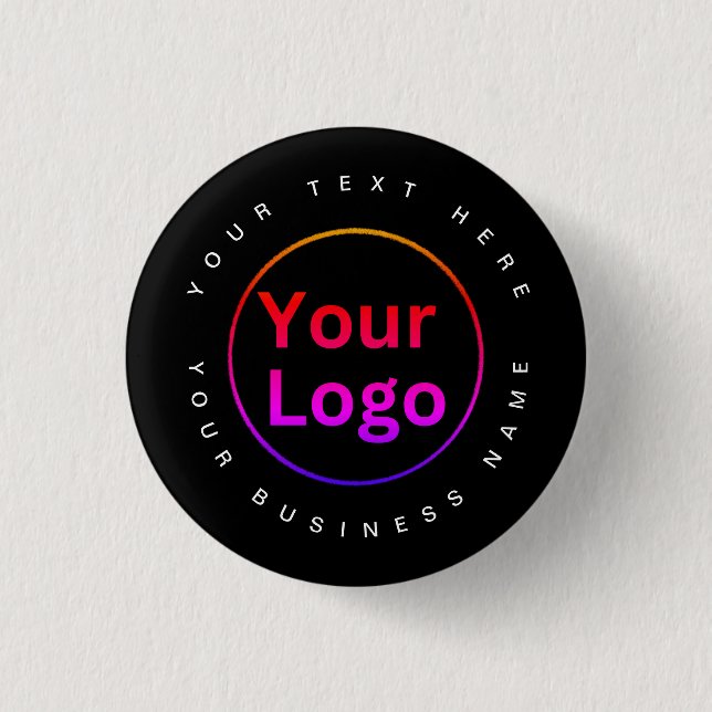 Modern Business Logo black Button (Front)