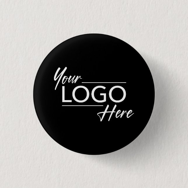 Modern Business Logo Black Button (Front)