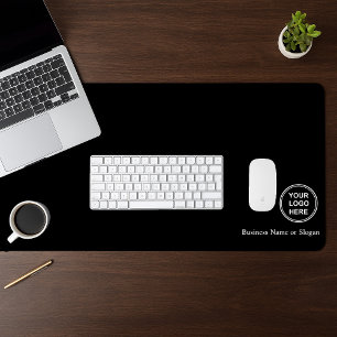Modern Business Logo Black Desk Mat