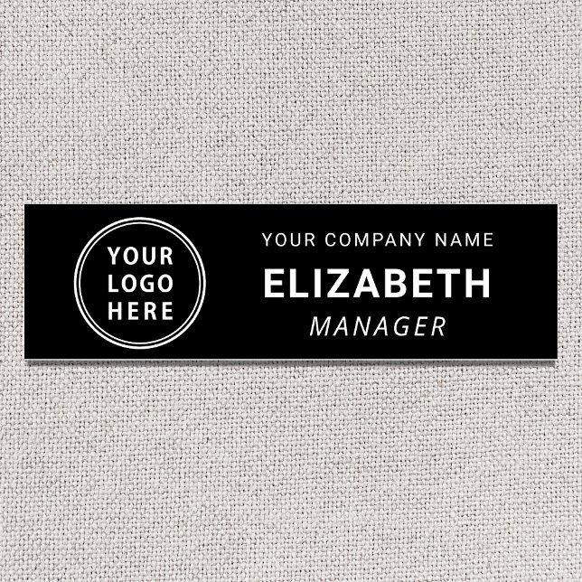 Modern Business Logo Black Name Tag (Creator Uploaded)