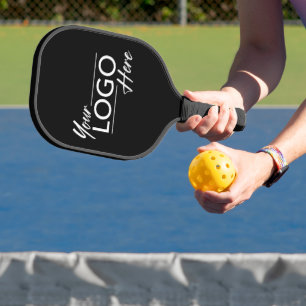 Modern Business Logo Black Pickleball Paddle