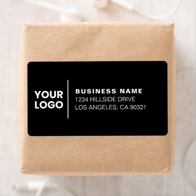Modern Business Logo Black & White Return Address Label (Insitu)
