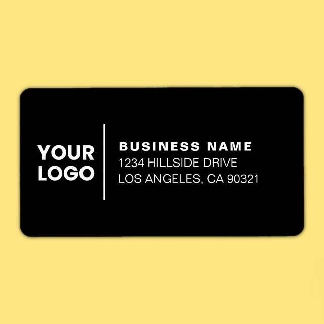 Modern Business Logo Black & White Return Address Label (Creator Uploaded)