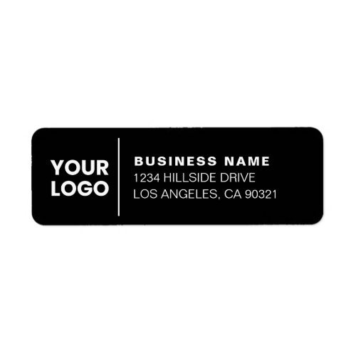 Modern Business Logo Black  White Return Address Label