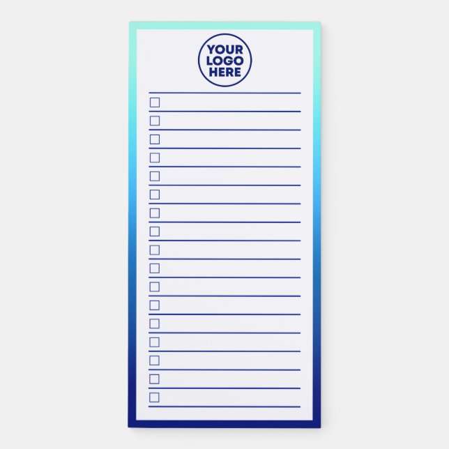 Modern Business Logo Blue Gradient To Do List Magnetic Notepad (Front)