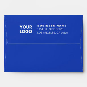 Modern Business Logo Blue & White Return Address Envelope