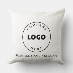 Modern Business Logo Branded Custom Throw Pillow