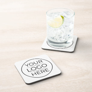 Modern Business Logo Branding Beverage Coaster