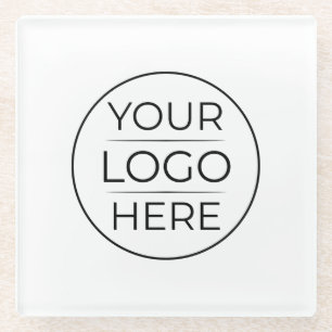 Modern Business Logo Branding Glass Coaster