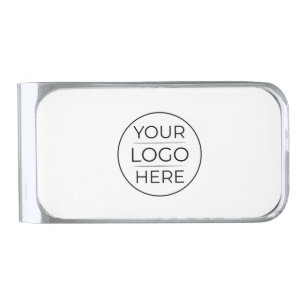 Modern Business Logo Branding Silver Finish Money Clip