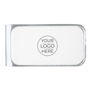 Modern Business Logo Branding Silver Finish Money Clip