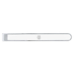 Modern Business Logo Branding Silver Finish Tie Bar