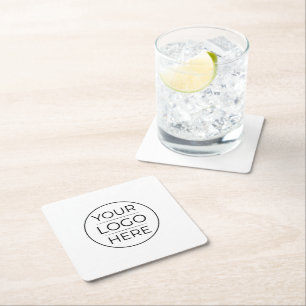Modern Business Logo Branding Square Paper Coaster