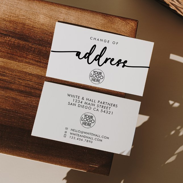 Modern Business Logo Change of Address Script  Note Card (Creator Uploaded)
