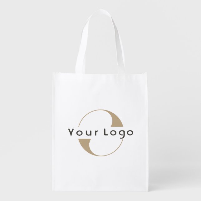 Modern Business Logo Clean Minimal Company Grocery Bag (Front)