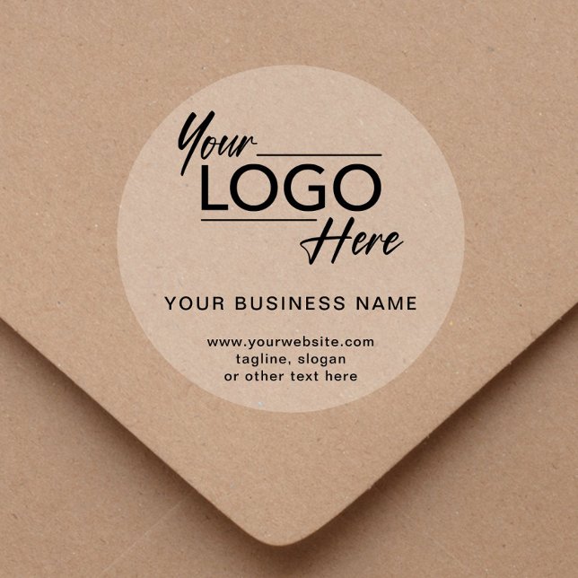Modern Business Logo Clear Classic Round Sticker (Creator Uploaded)