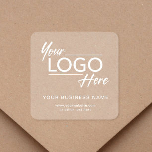 Modern Business Logo Clear White Lettering Square Sticker