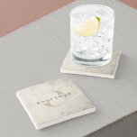 Modern Business logo Company Black White Marble Stone Coaster<br><div class="desc">Custom logo Coasters with a modern and artsy industrial style. Add your logo.</div>
