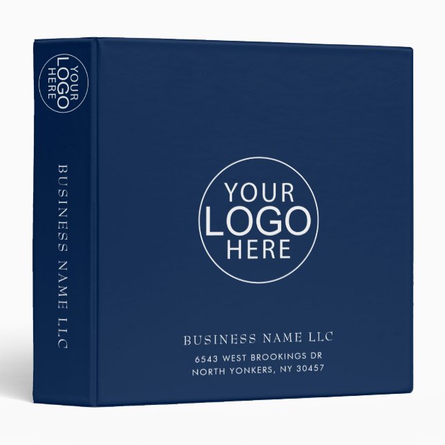 Modern Business Logo Company Custom 3 Ring Binder (Front/Spine)